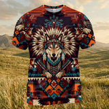 CCS0007v4 Wolf Native American 3D T-shirt