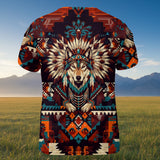 CCS0007v4 Wolf Native American 3D T-shirt