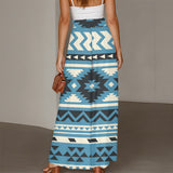 CLP00017 Native American Women Ruffled Wide-Leg Pants