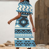 CLP00017 Native American Women Shirt Dress with Waist Tie