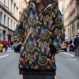 CLP00021 Dreamcatcher Native American Women Knitted Hooded Jacket