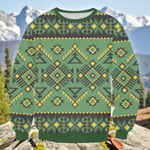 CLP00029 Native American Unisex Drop-shoulder Knitted Fleece Sweater