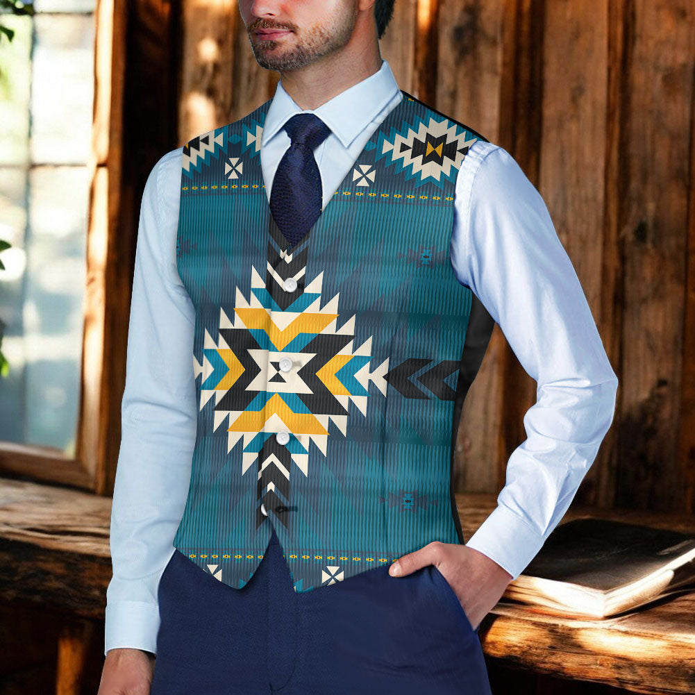 CLP00032 Native American Suit Vest Jacket Print One Side Front