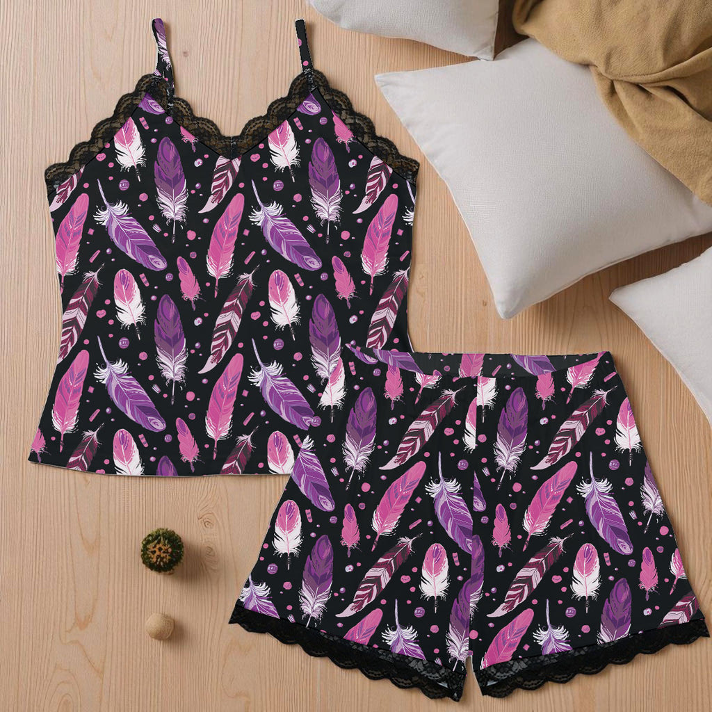 CLP00034 Native American Women Cami Home Suit With Lace Edge