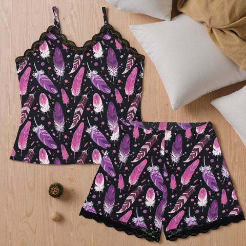 CLP00034 Native American Women Cami Home Suit With Lace Edge
