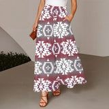 CLP00037 Native American Women Ruffled Wide-Leg Pants