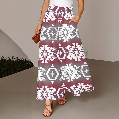 CLP00037 Native American Women Ruffled Wide-Leg Pants