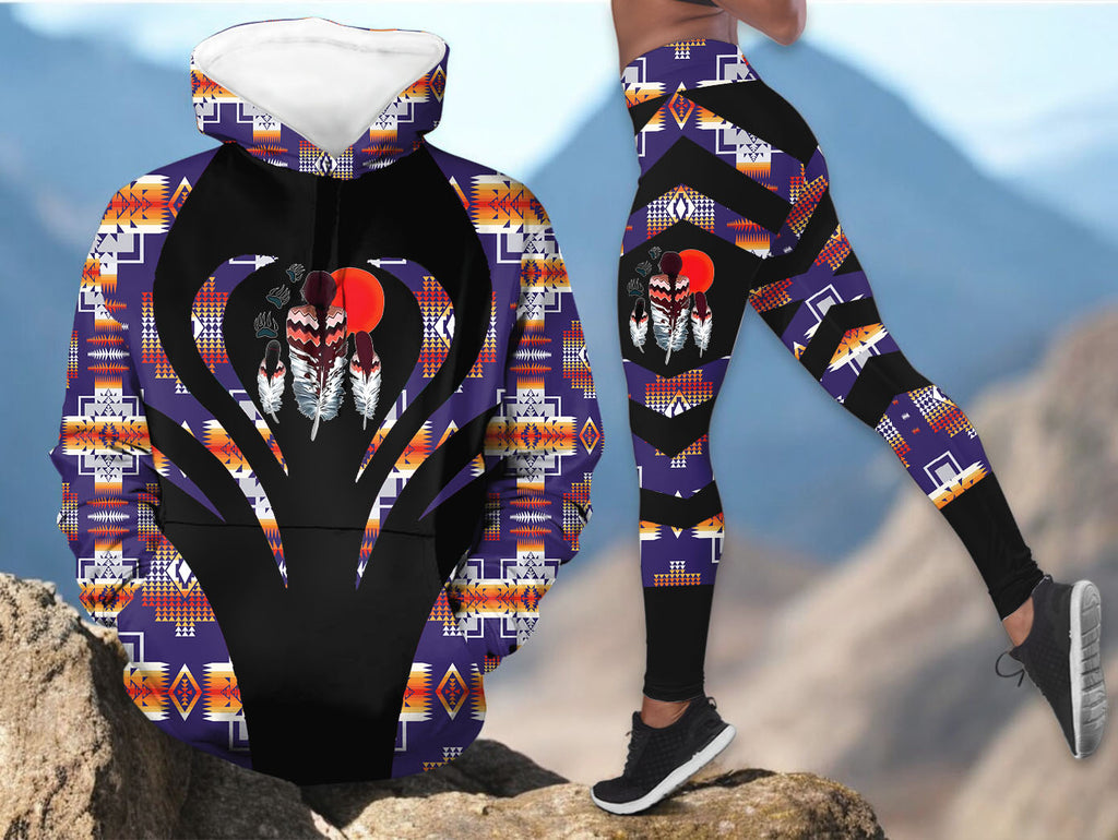 COMB071v2 Sisters Native American Hoodie Leggings Set
