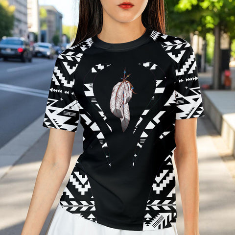 COMB076 Native American Women Short-sleeve Rash Guard