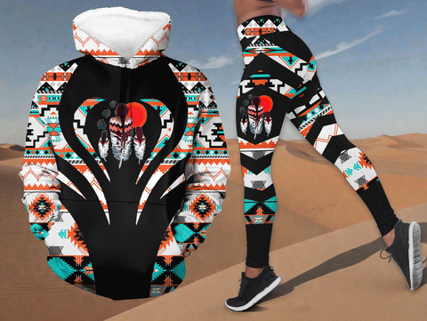 COMB080v2 Sisters Native American Hoodie Leggings Set