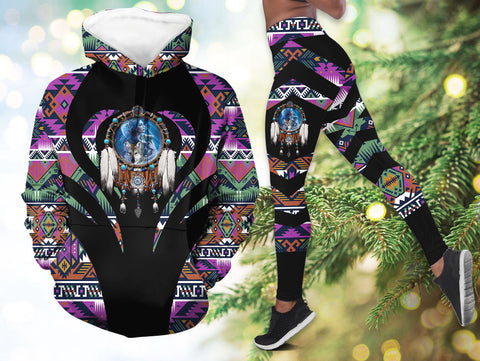 COMB083v3 Dreamcatcher Native American Hoodie Leggings Set