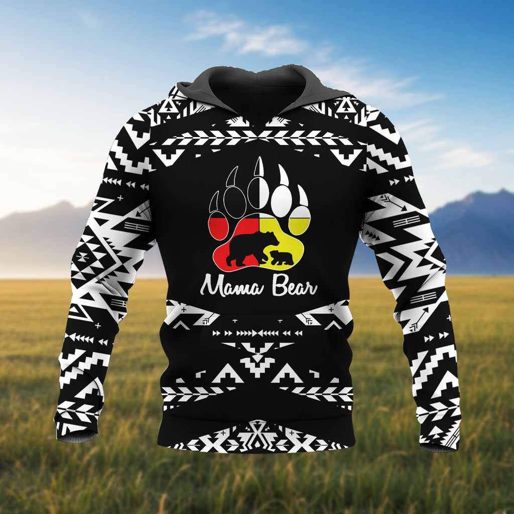 COMB2047 Mama Bear Native American Pride 3D Hoodie
