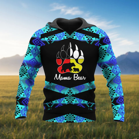 COMB2055 Mama Bear Native American Pride 3D Hoodie