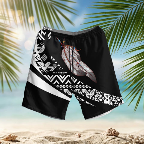 COMB2071 Feather Native American Hawaiian Shorts