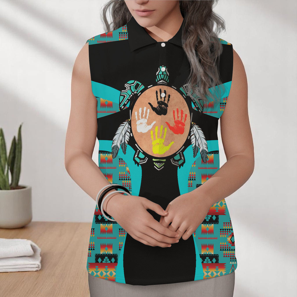 COMB2102 Native American Women Sleeveless Polo Shirt