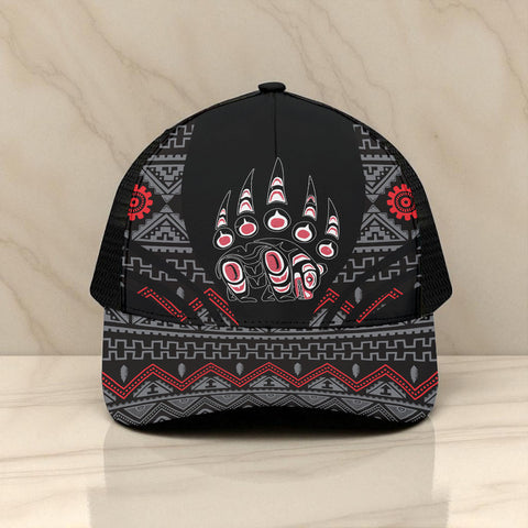 CP250723M01 Bear Claw Native American Unisex Trucker Hat With Black Half-mesh
