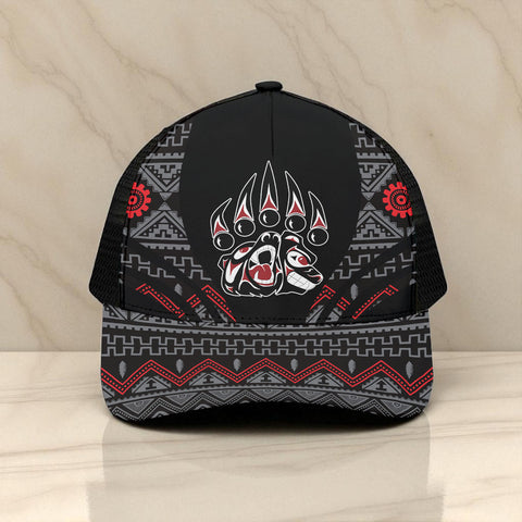 CP250723M05 Bear Claw Native American Unisex Trucker Hat With Black Half-mesh