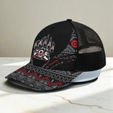 CP250723M05 Bear Claw Native American Unisex Trucker Hat With Black Half-mesh