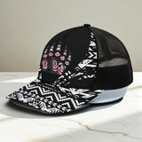 CP250723M06 Bear Claw Native American Unisex Trucker Hat With Black Half-mesh