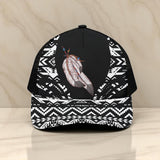 CP250723M08 Feather Native American Unisex Trucker Hat With Black Half-mesh