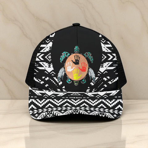 CP250723M10 Tribe Turtle Native American Unisex Trucker Hat With Black Half-mesh