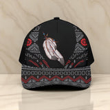 CP250723M12 Feather Native American Unisex Trucker Hat With Black Half-mesh