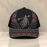 CP250723M14 Feather Native American Unisex Trucker Hat With Black Half-mesh
