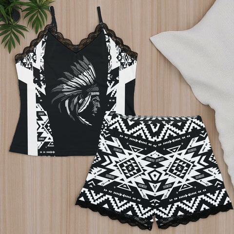 CRS0001208 Native American Women Cami Home Suit With Lace Edge