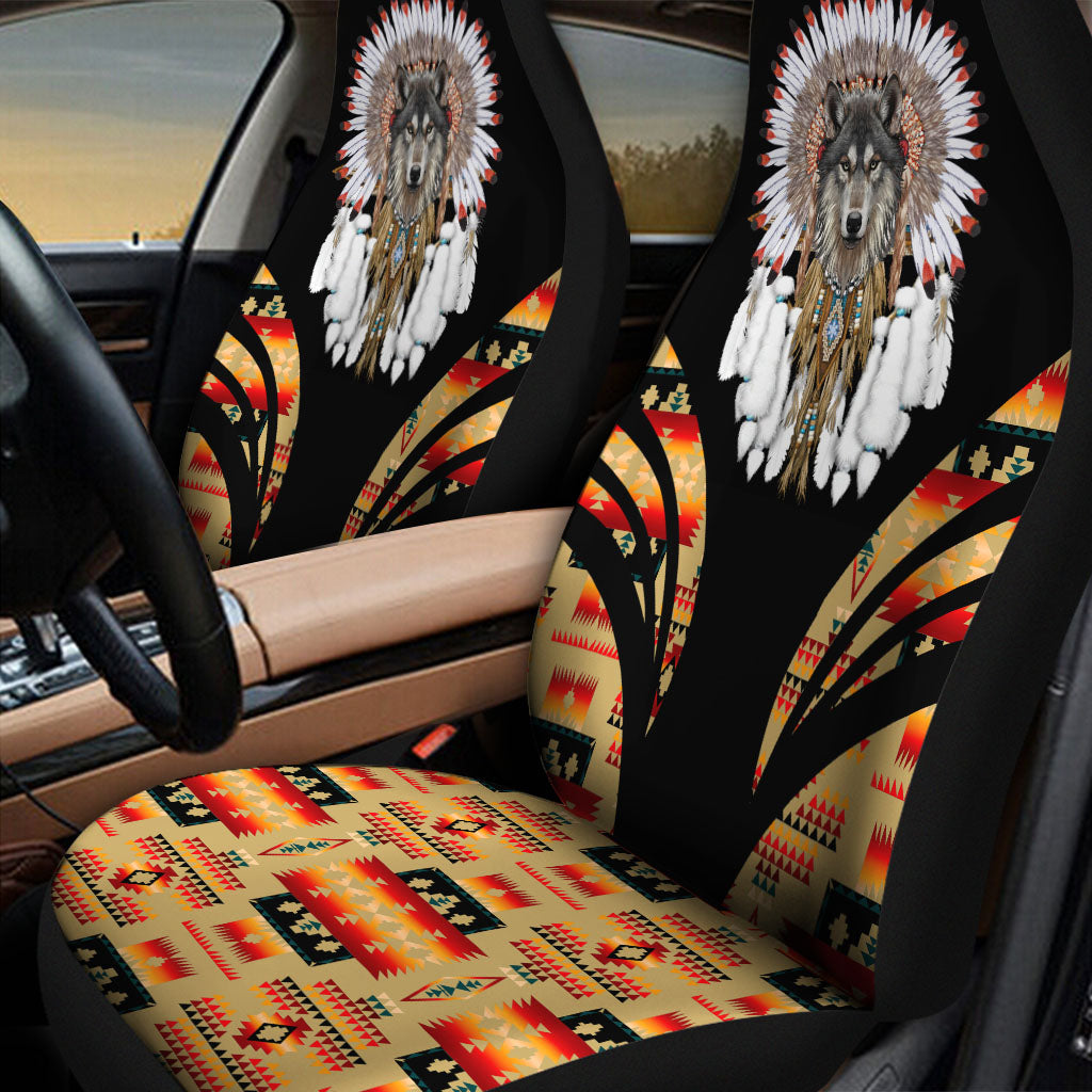 CS260121M02 Wolf Chief Native American Car Seat Cover