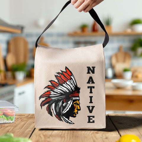 CVLBVN-M02 Chief Native American Canvas Lunch Bag