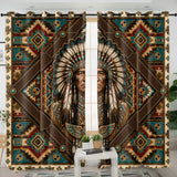 Chief Medicine Wheel Native American Living Room Curtain DS260713M01