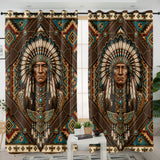 Chief Medicine Wheel Native American Living Room Curtain DS260713M01