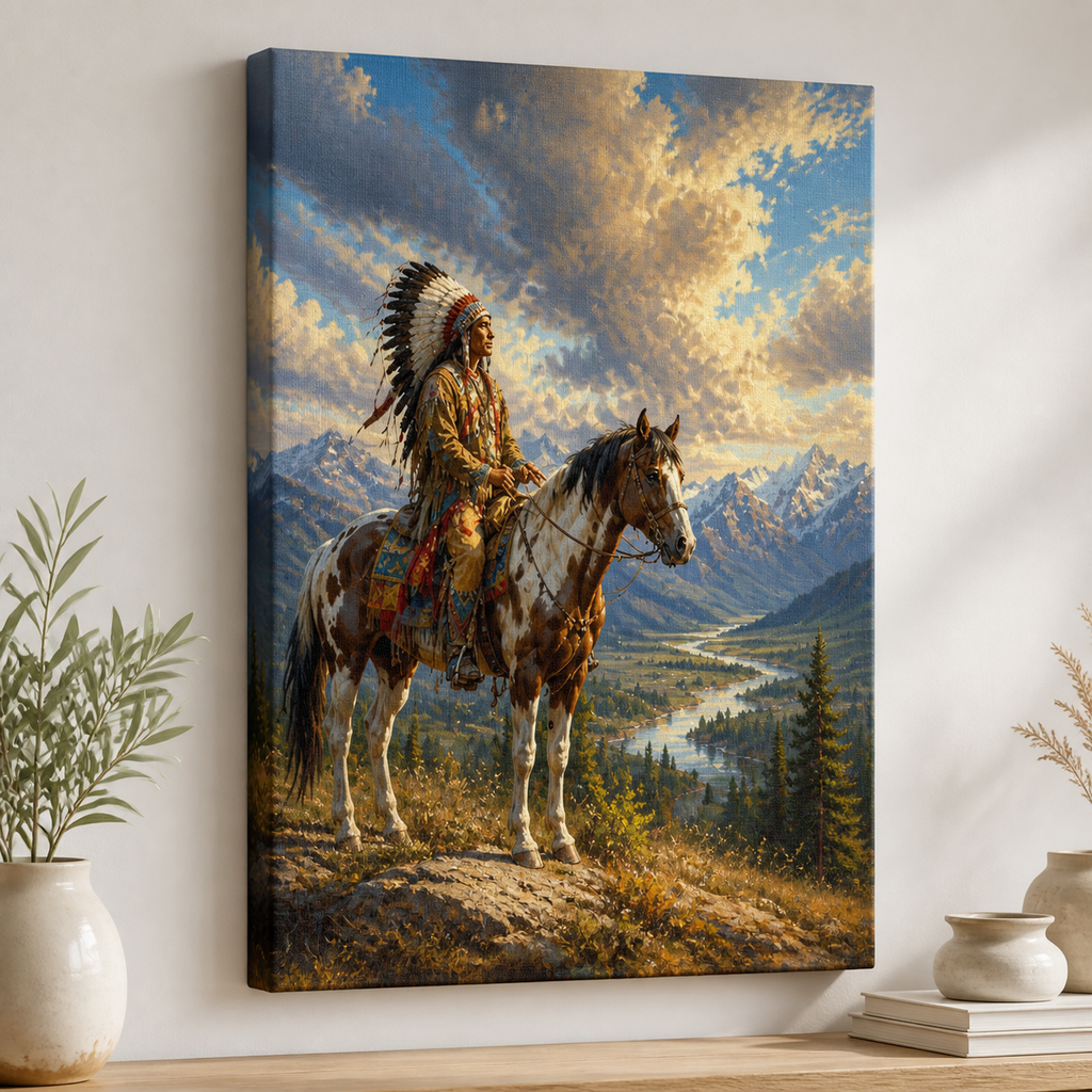 Chief Native American Canvas Wall CVm02