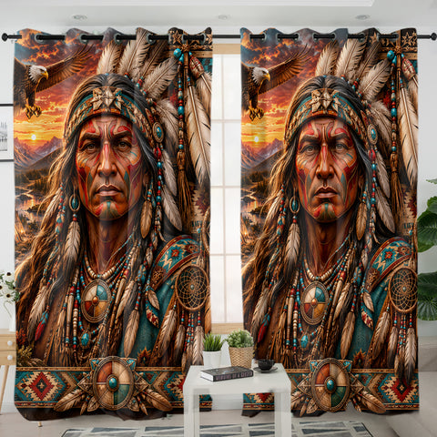Chief Native American Living Room Curtain DS260714M01