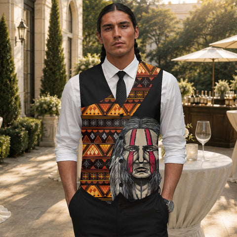 Chief Native American Suit Vest Jacket Print Front & Back GB-HW000456