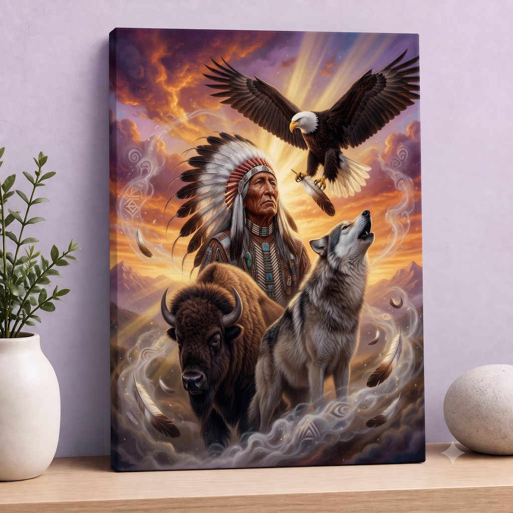 Chief Spirit Native American Canvas Wall DS260429M02