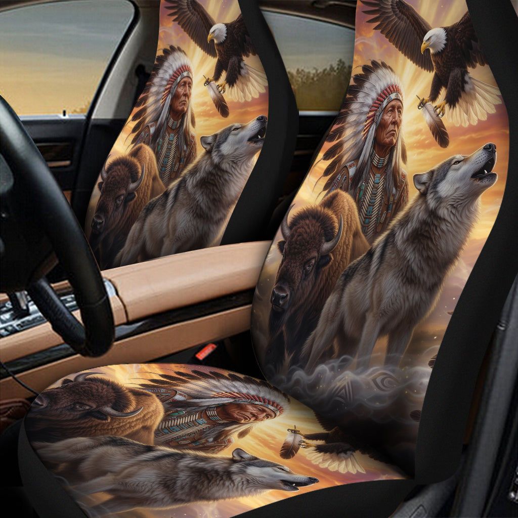 Chief and Animals Native American Car Seat Covers DS260429M02