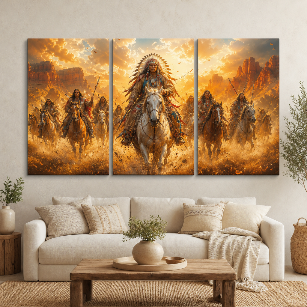 Chief of the Canyon Canvas Wall Art 3PCS No Frame CVm28