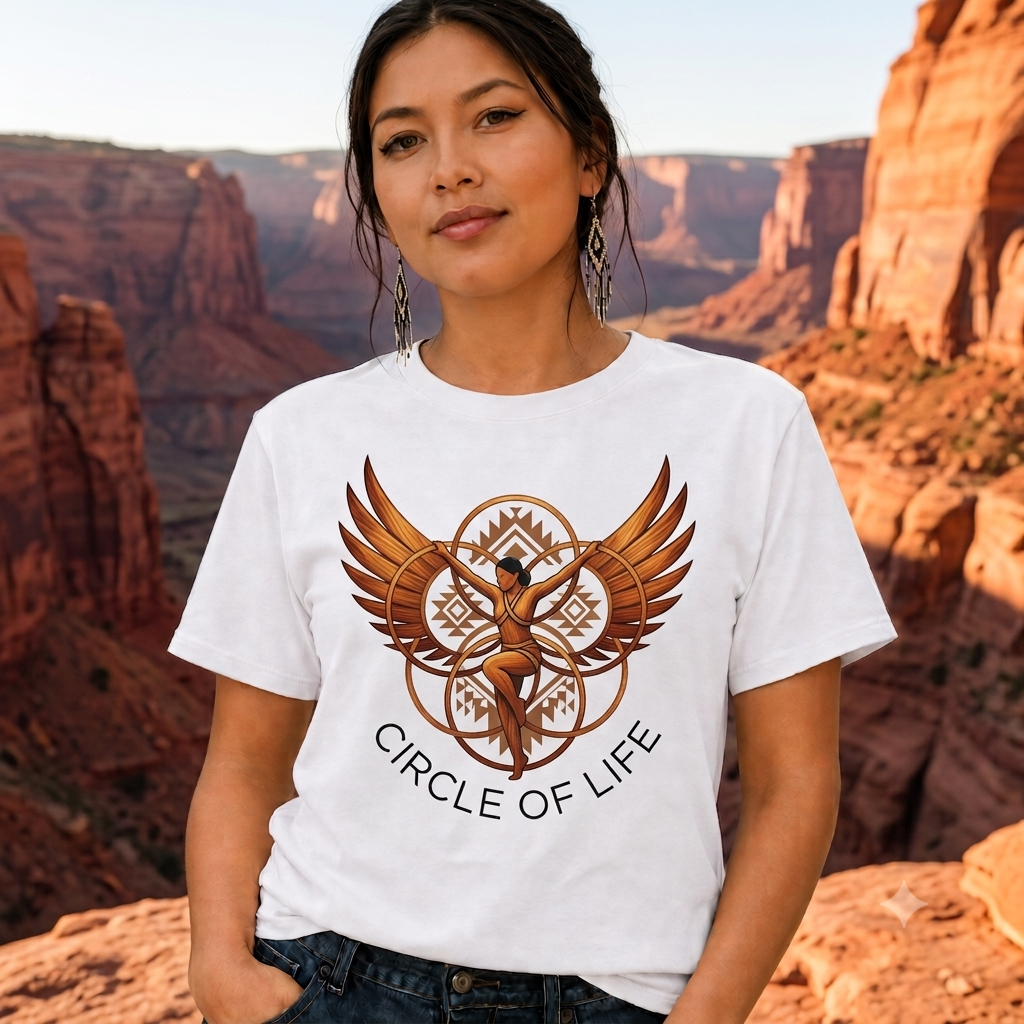 Circle of Life Hoop Dance Native American-Inspired 2D T-Shirt TSm081