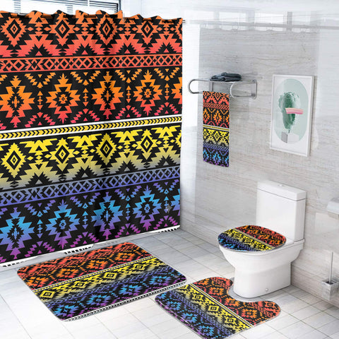Colorful Pattern Native American-Inspired Bathroom Set – DS260730M03