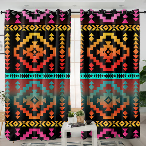 Colorful Pattern Native American Living Room Curtain DS260729M09