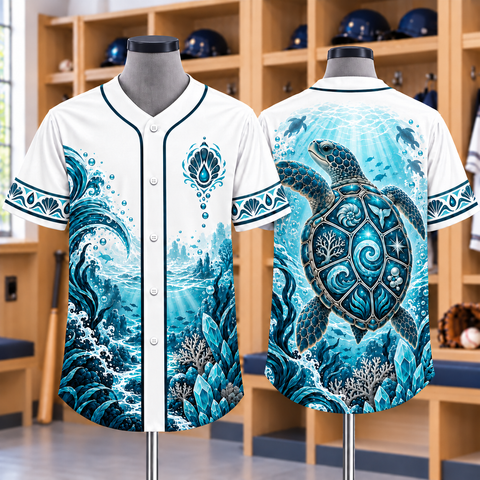 Crystal Turtle Native American-Inspired Baseball Jersey BSm048