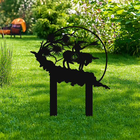 DC250113-M03 A Brave Warrior Native American Metal Garden Stake Metal Sign