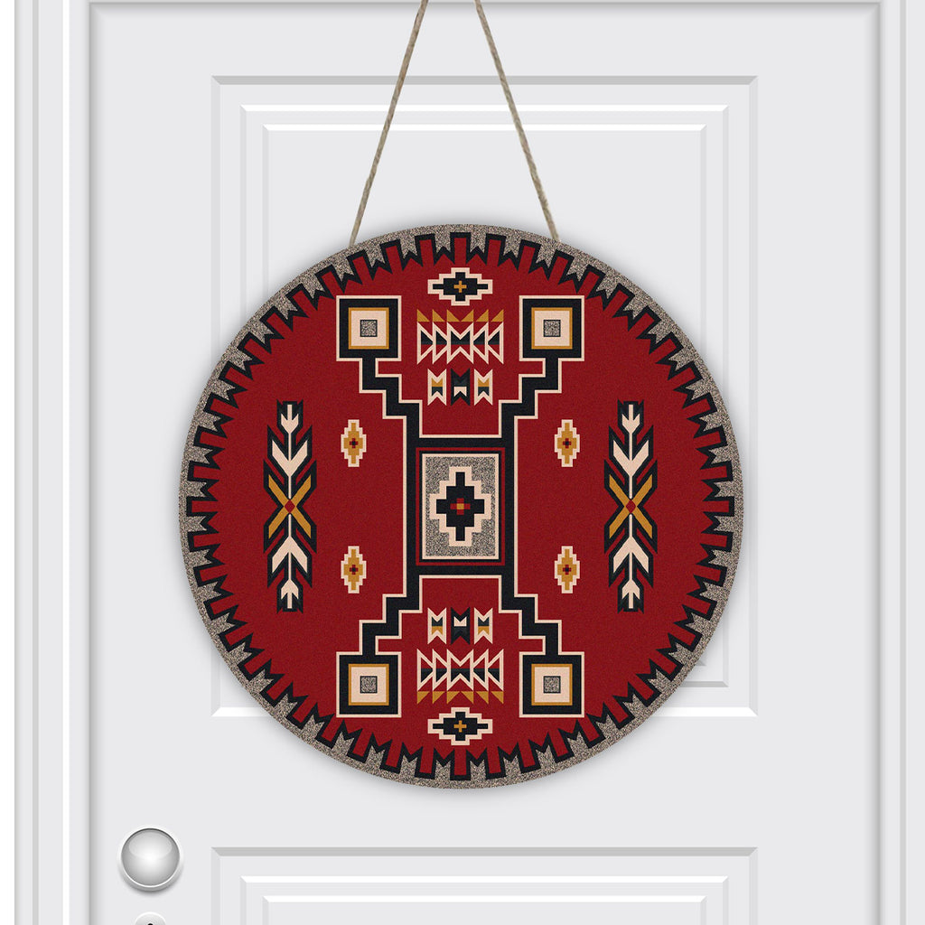 DH250228M07 Native American Round House Number Door Hanger