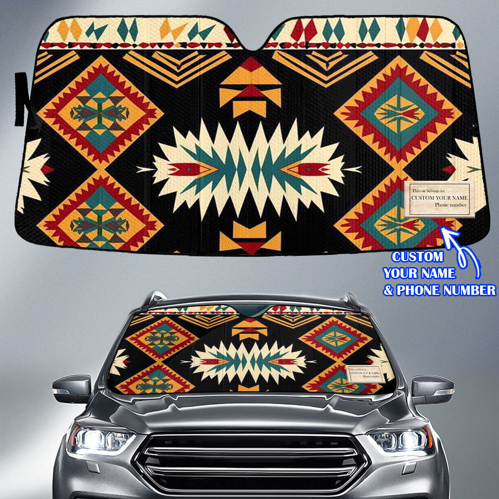 DS250424M01 Custom Name Native American Auto Sun Shade