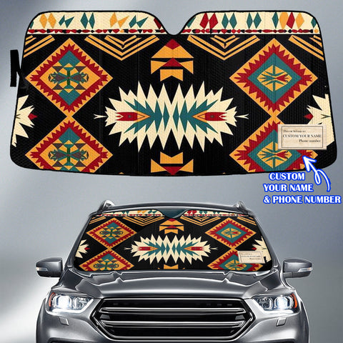 DS250424M01 Custom Name Native American Auto Sun Shade