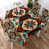 DS250425M01 Native American 5pcs Dining Table Set - Tablecloth and Chair Cover