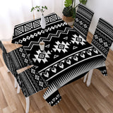 DS250425M02 Native American 5pcs Dining Table Set - Tablecloth and Chair Cover