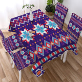 DS250425M07 Native American 5pcs Dining Table Set - Tablecloth and Chair Cover