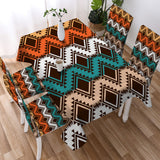 DS250425M09 Native American 5pcs Dining Table Set - Tablecloth and Chair Cover